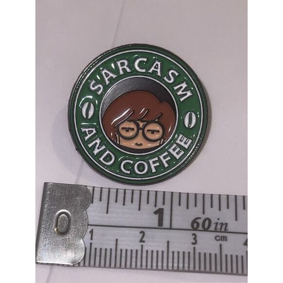 Sarcasm And Coffee Bean Pin Brooch - Picture 1 of 1